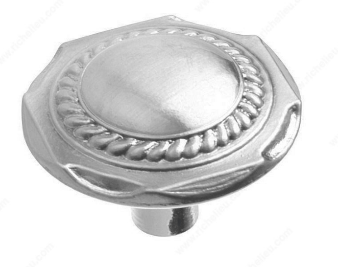 Richelieu Hardware 2390332195 - Traditional Metal Knob Brushed Nickel